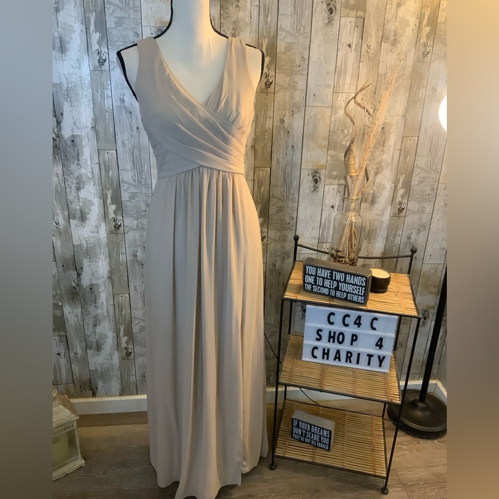 Evening Collective Elegant Beige Evening Gown. Size 4